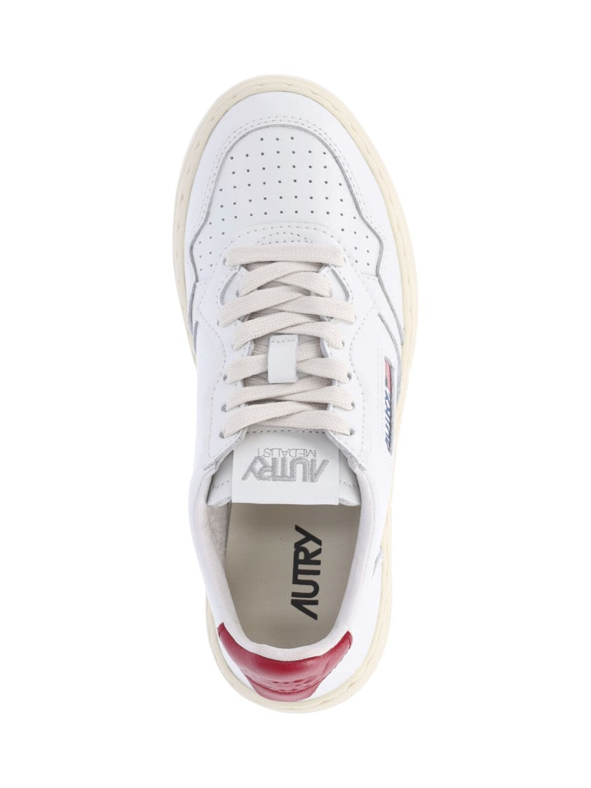 Autry White Medalist Leather Low-Top Sneakers