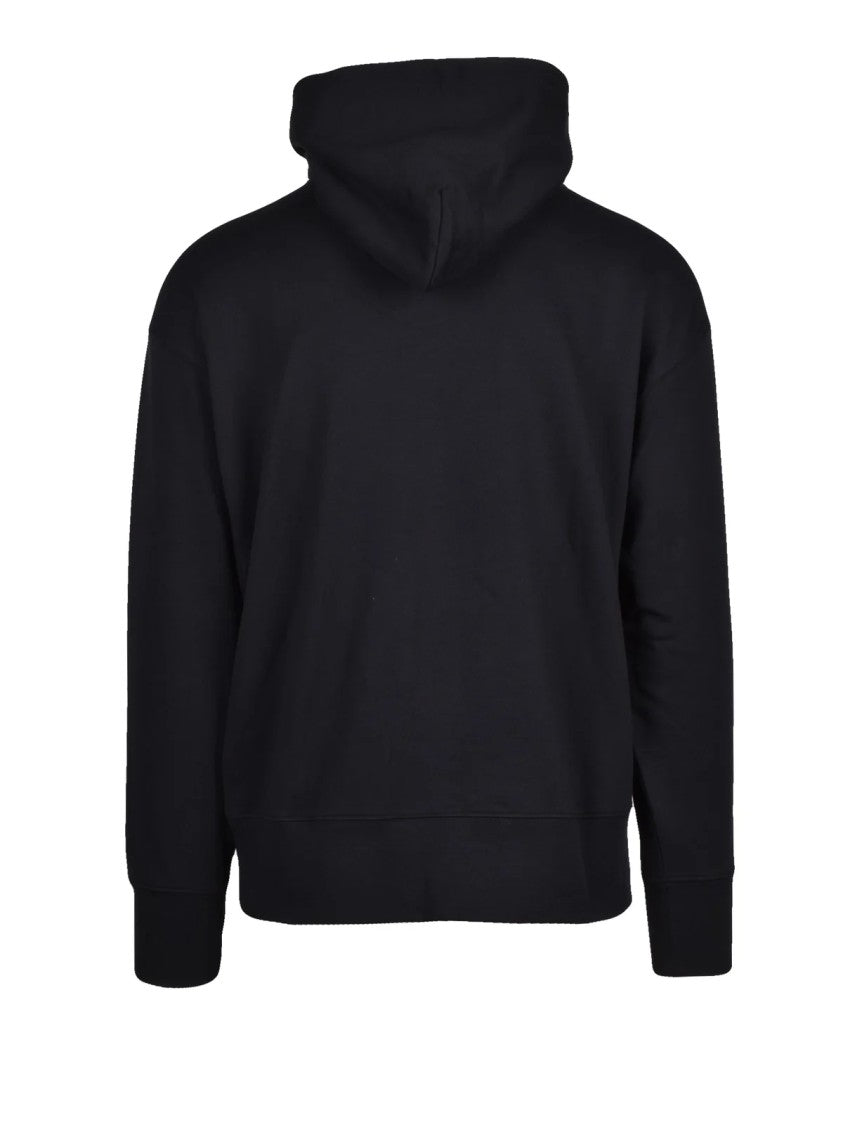 Msgm Cotton Hoodie With Bold Graphic Print And Kangaroo Pocket