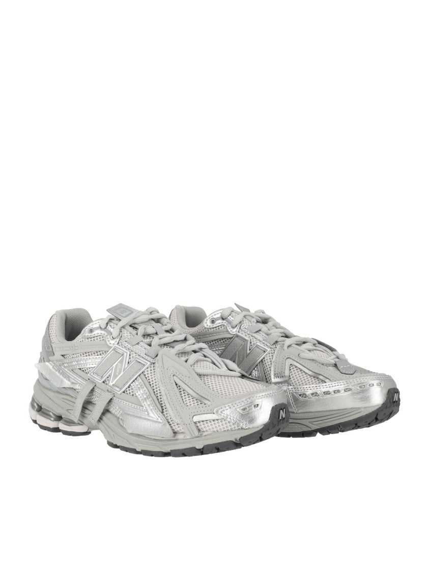 New Balance Grey/Silver Synthetic-Mesh Sneakers
