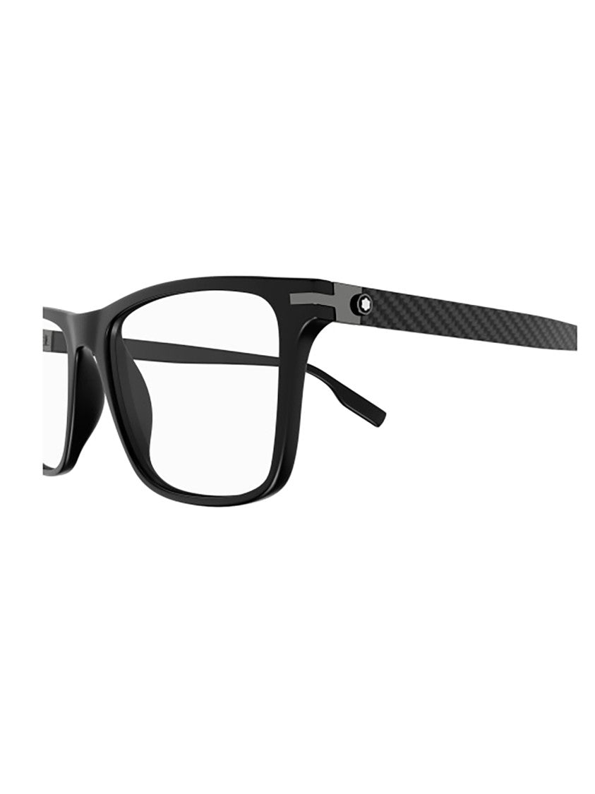 Montblanc Rectangular Acetate Optical Frames With Carbon Fiber Accents