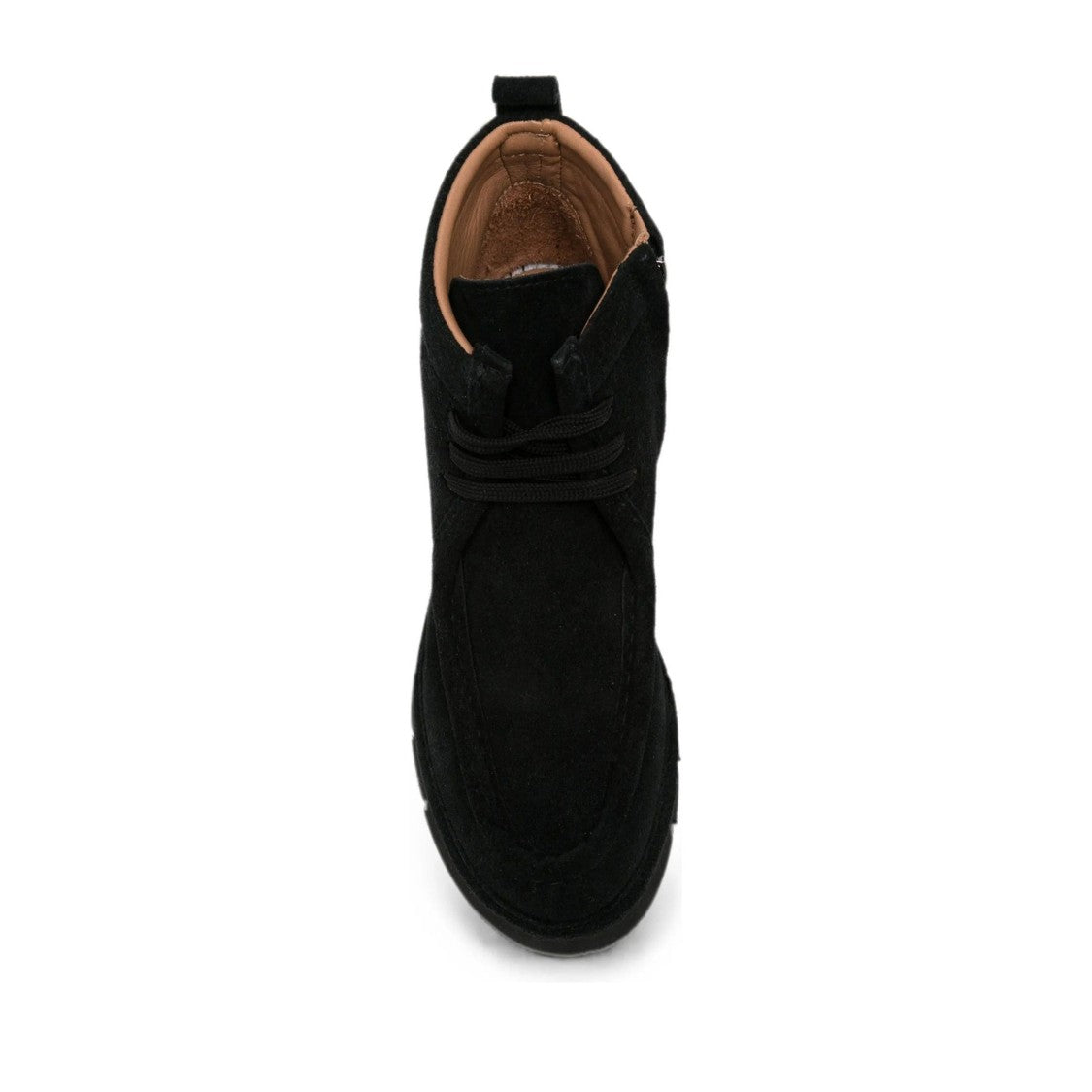 Sergio Moretti Black Moccasin Stitch Detail Suede Lace-Up Boots
