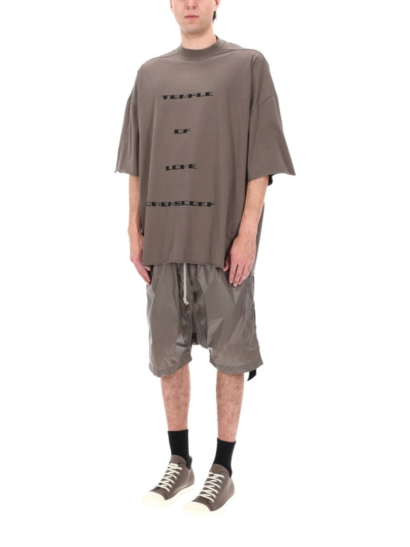 Drkshdw By Rick Owens Tommy T Oversized Cotton Asymmetrical T-Shirt