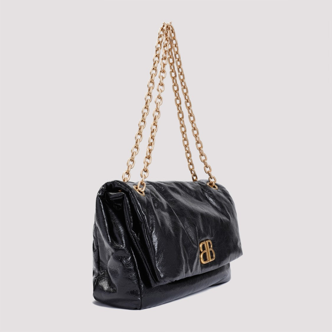 Balenciaga Monaco Chain Black Calf Leather Bag
