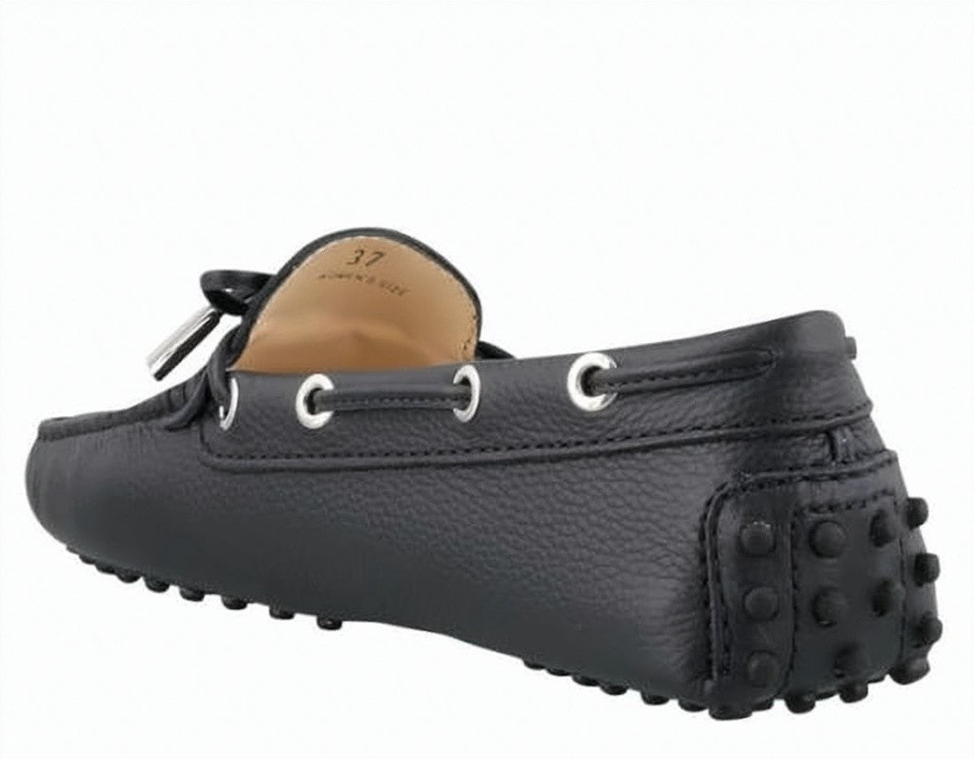 Tod's Textured Leather Loafers With Decorative Bow