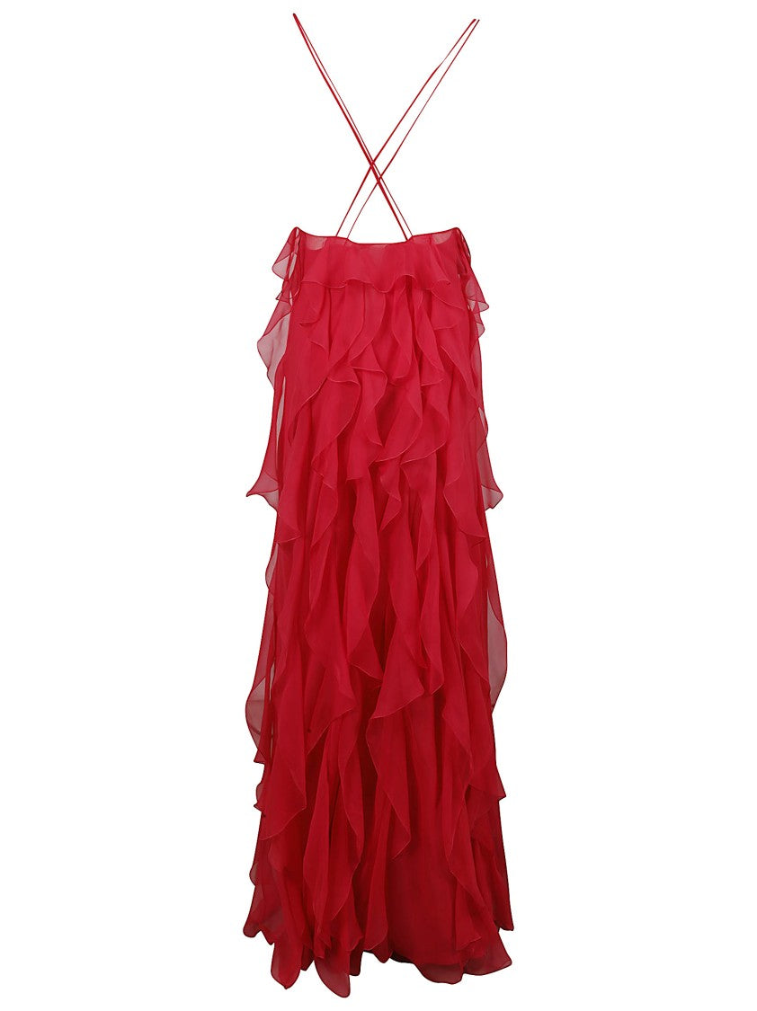 Alberta Ferretti Maxi Dress In Organic Silk Chiffon
