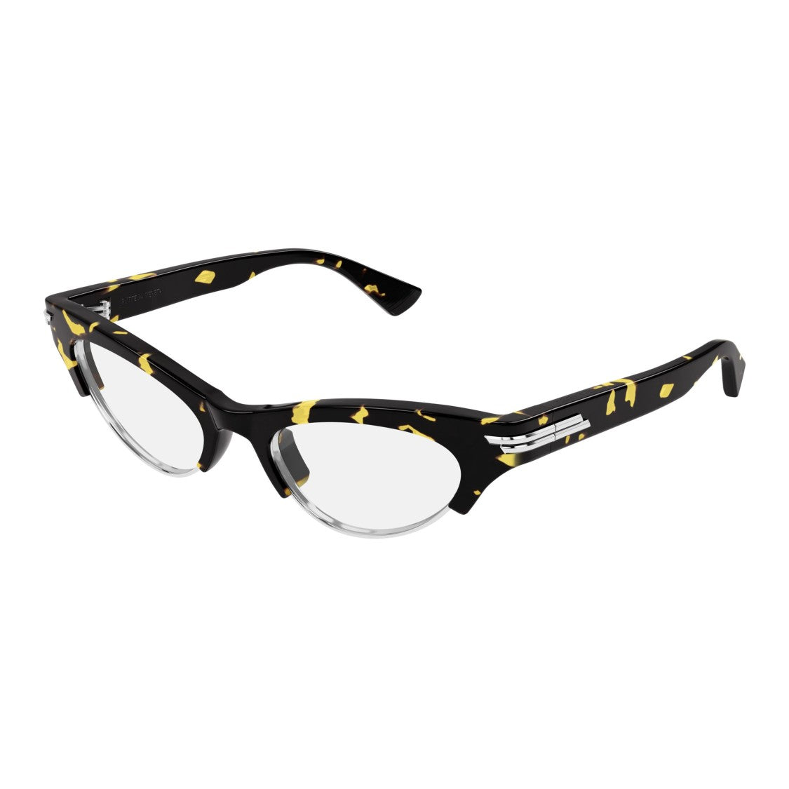Bottega Veneta Cat-Eye Sunglasses With Yellow Tortoiseshell Accents