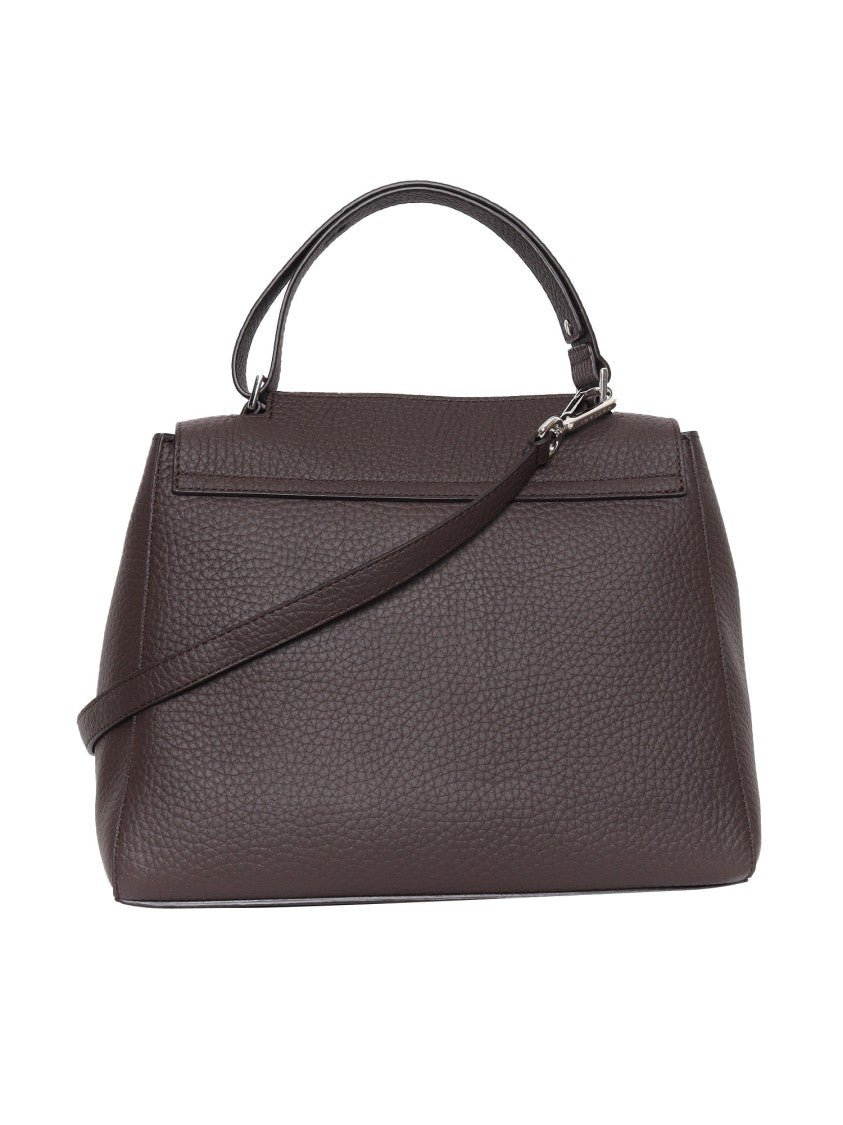 Claudio Orciani Structured Handbag In Smooth Calf Leather With Top Handle