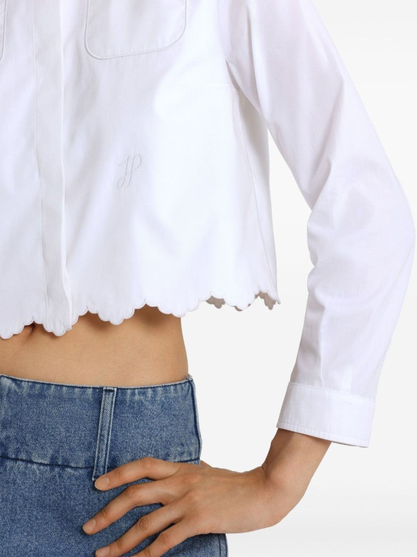 Patou Cropped Shirt With Scallop Hem