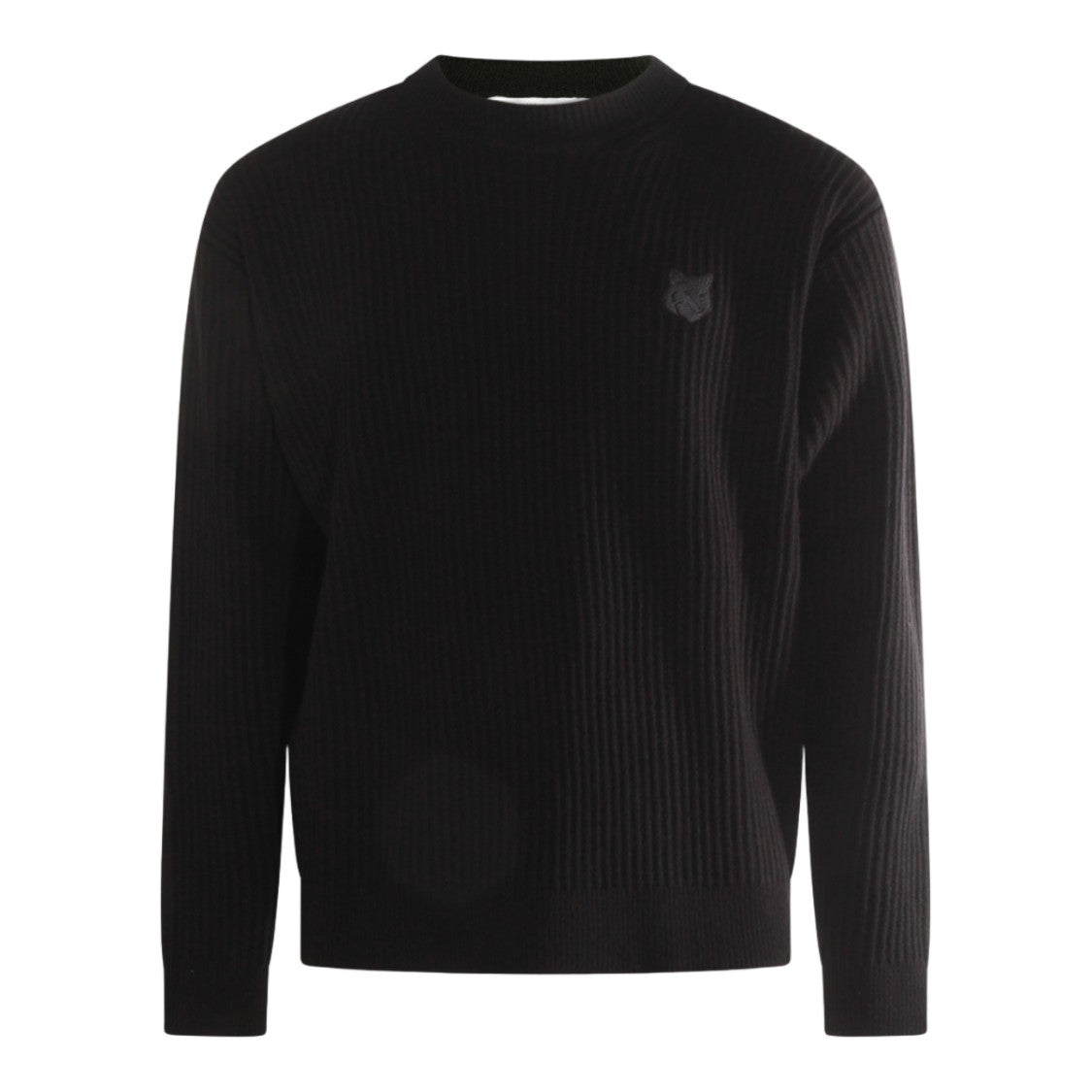 Maison Kitsuné Ribbed Knit Sweater With Subtle Emblem