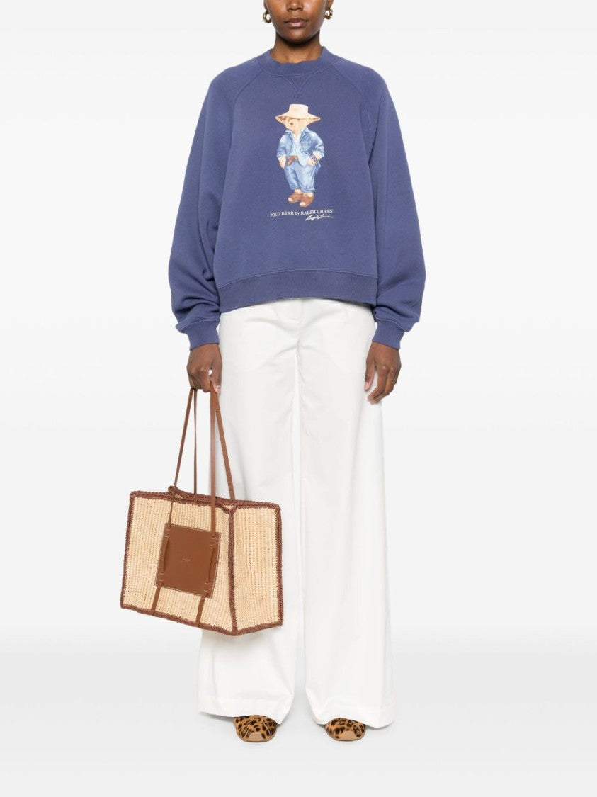 Polo Ralph Lauren Navy Blue Sweatshirt With Playful Logo Graphic