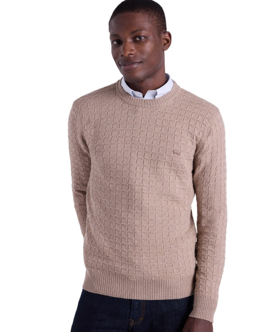 Harmont & Blaine Textured Wool Blend 3D Check Sweater