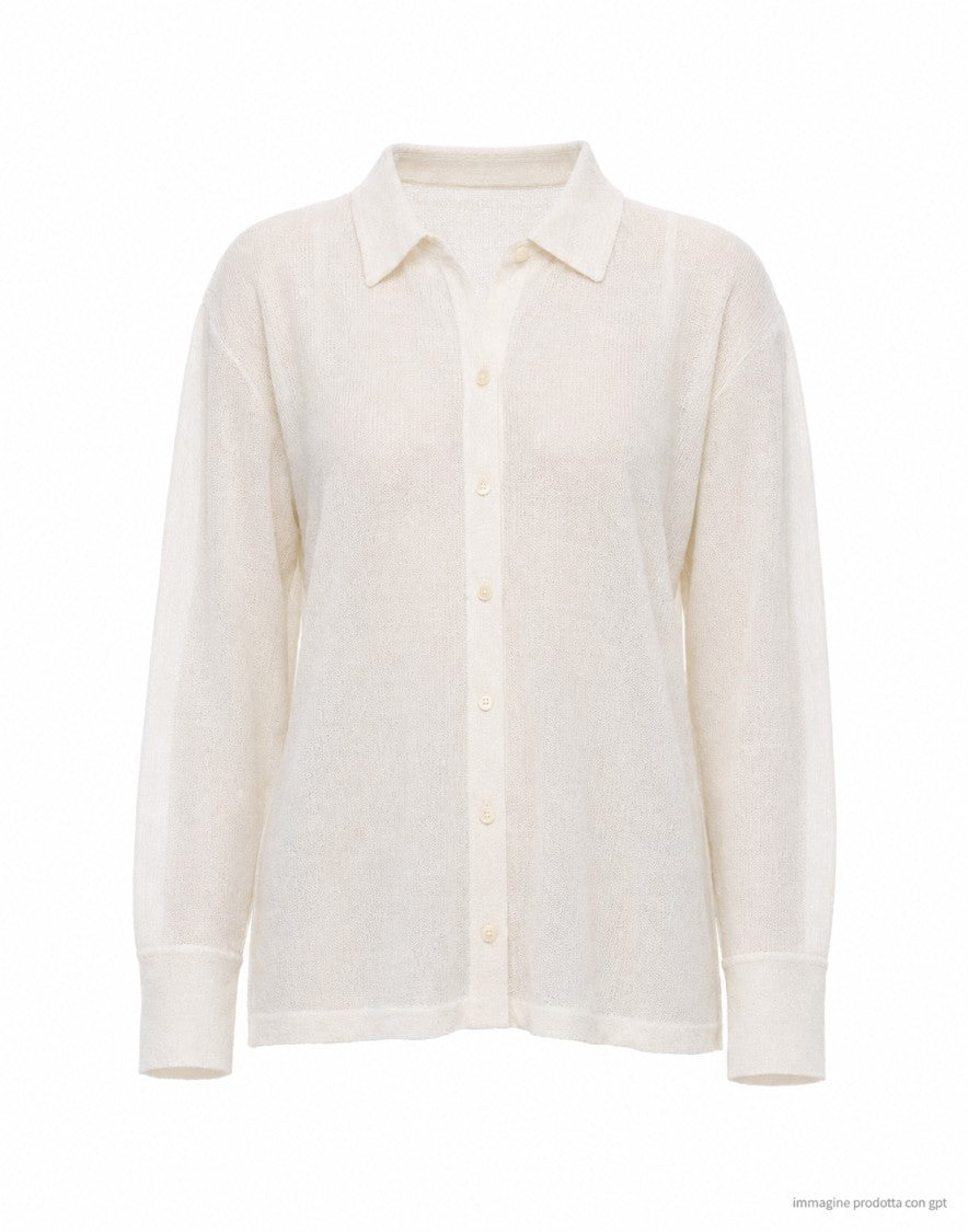 Atomofactory Ivory Linen Blend Shirt