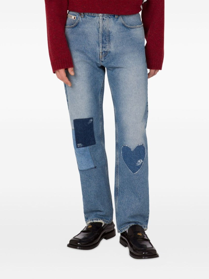 Moschino Heart Patch Detail Denim Jeans
