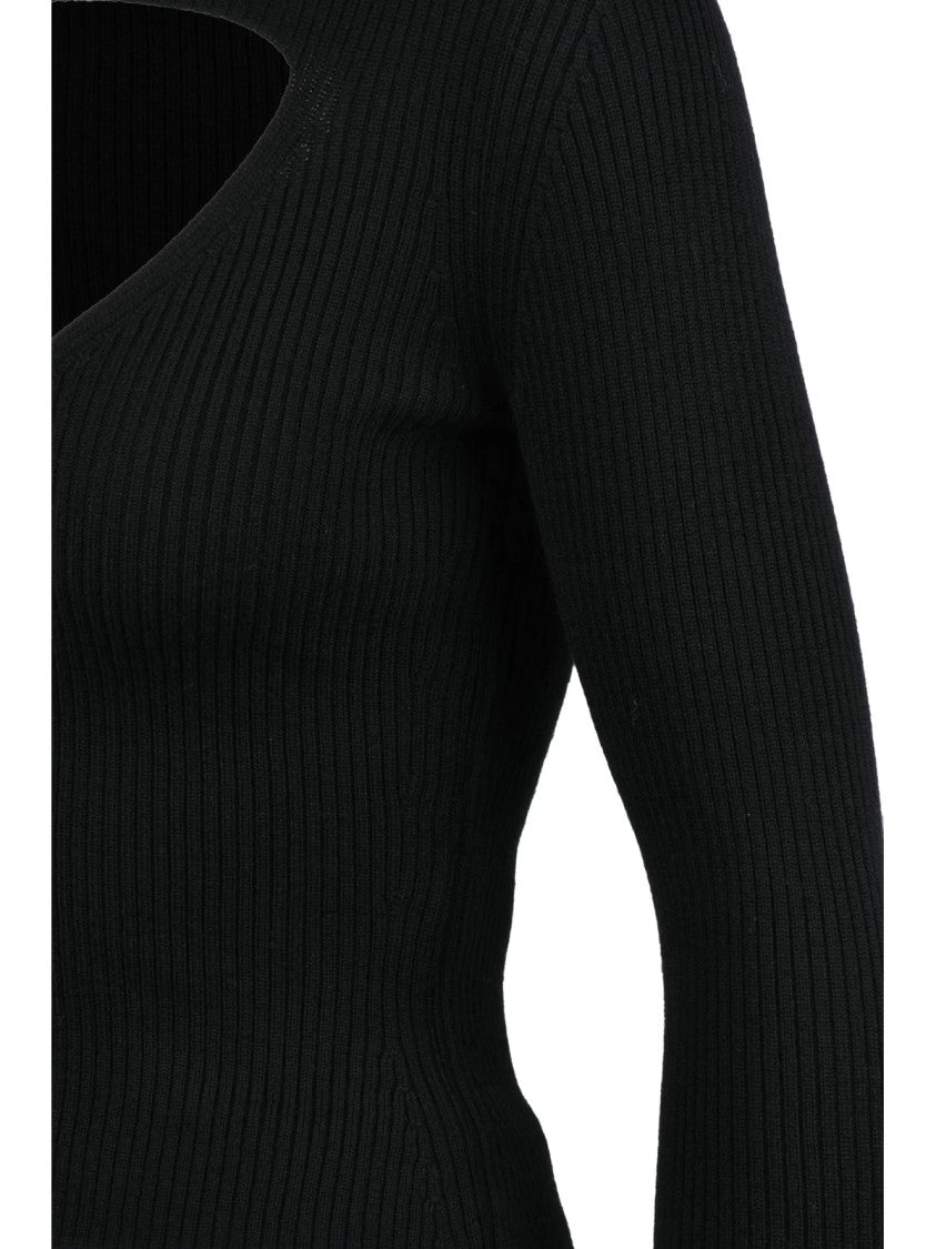Diesel Black Ribbed Wool Under-Jacket Sweater