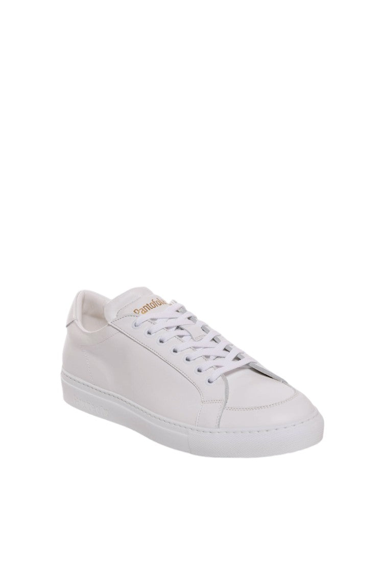 Pantofola D'oro White Calf Leather Cushioned Midsole Sneakers