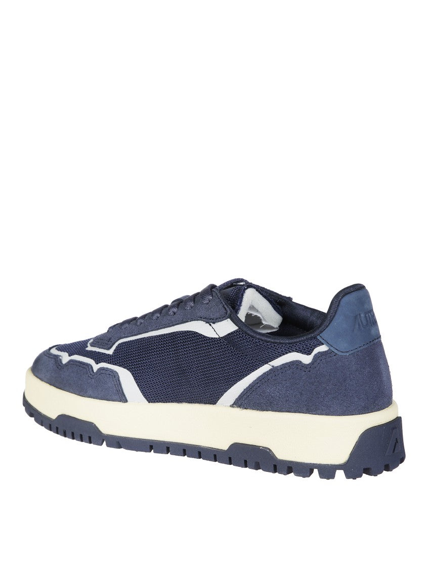 Autry Wildplace Low Navy Blue Suede Mesh Sneakers