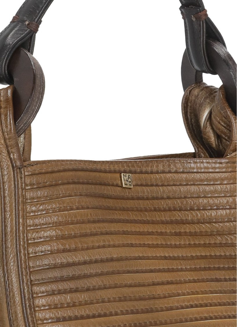 Majo Textured Majo Leather Handbag With Adjustable Strap