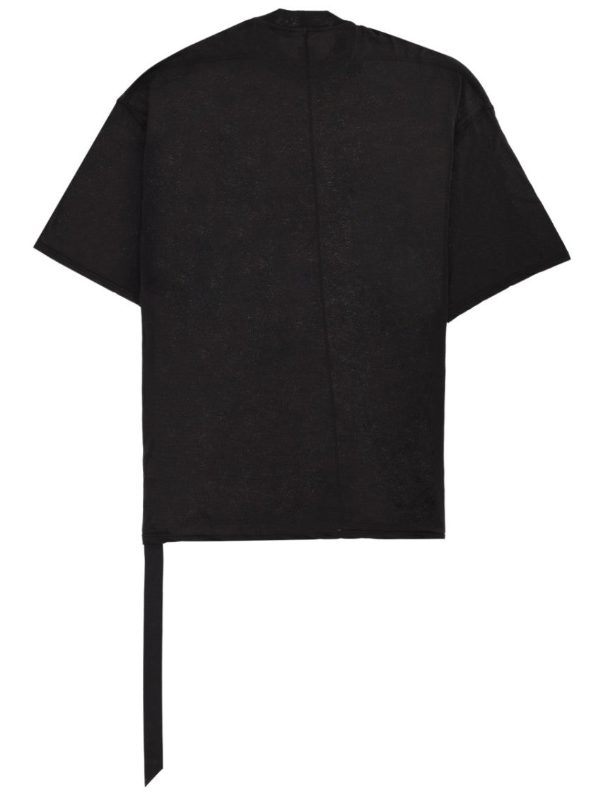 Drkshdw By Rick Owens Black Tommy T Asymmetrical Hem T-Shirt
