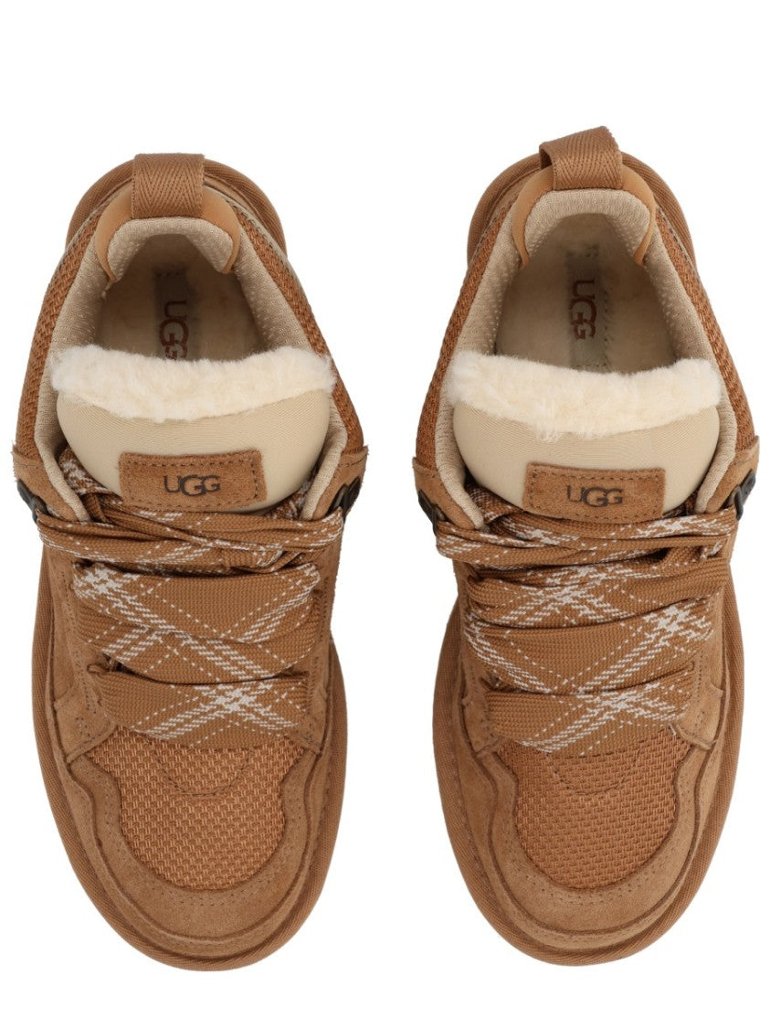 Ugg Tan Lowmel Shearling Collar Sneakers