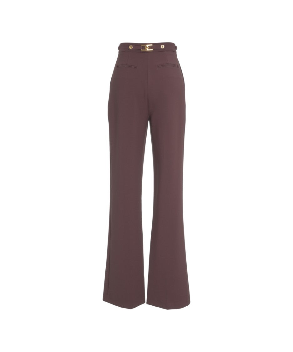 Elisabetta Franchi High-Waisted Wide-Leg Trousers With Front Pleats