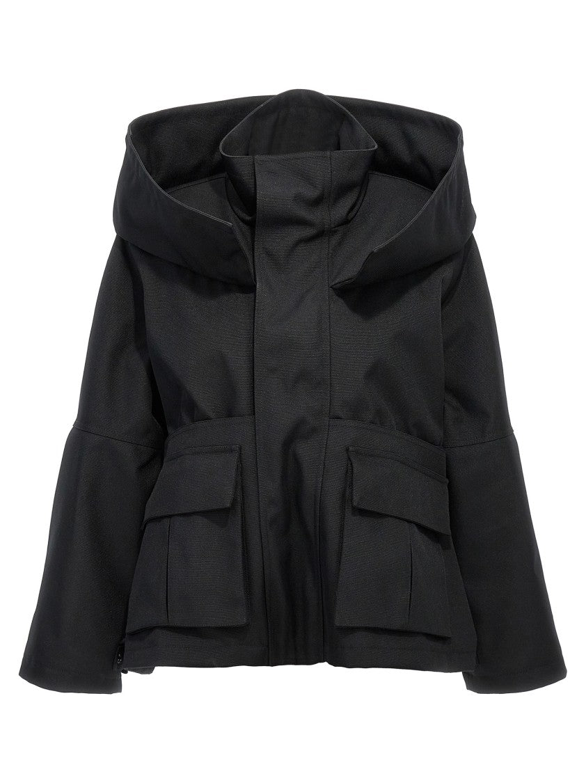 Balenciaga Canvas Oversized Jacket With Quilted Lining And Adjustable Waist