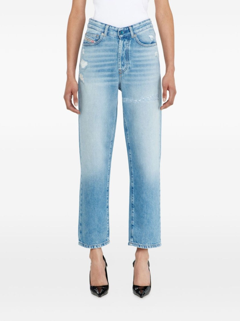 Diesel Light Blue Regular High Waist Straight Jeans
