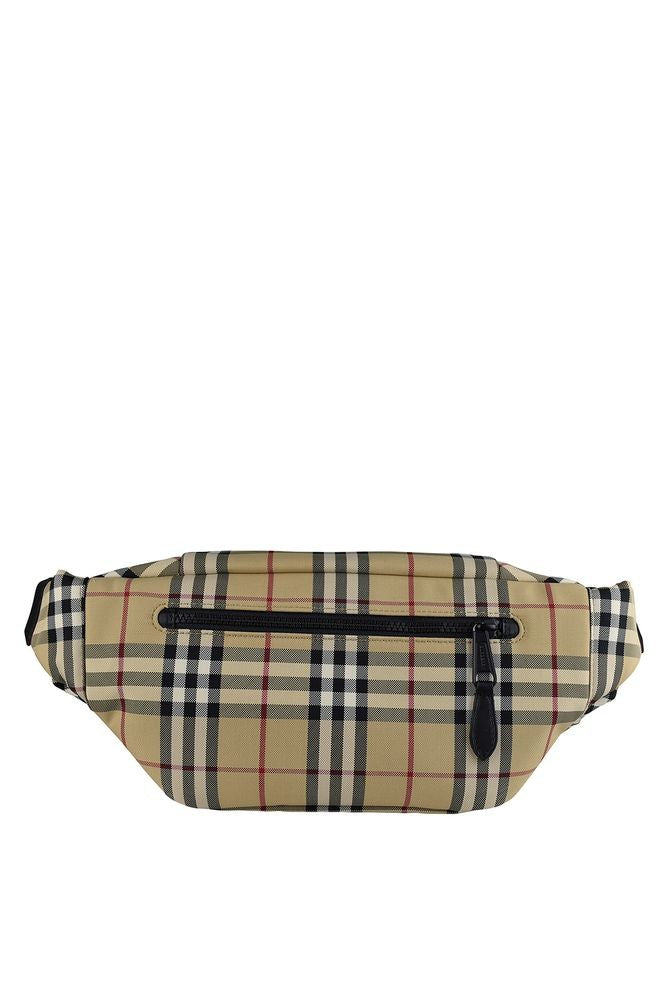 Burberry Beige Checked Nylon Belt Bag