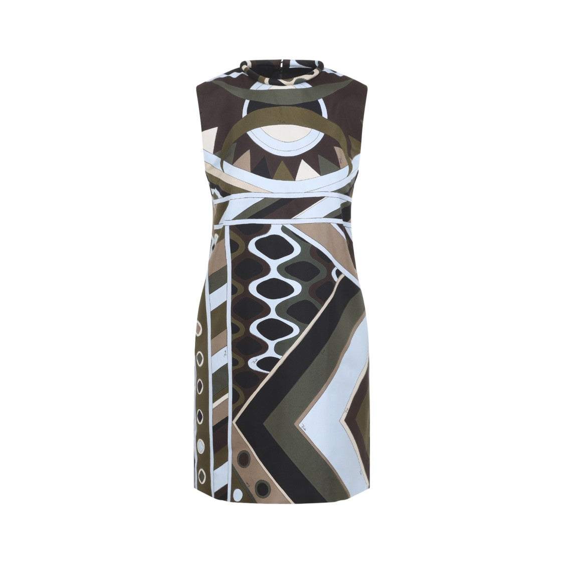 Pucci Sleeveless Silk Dress With Bold Geometric Pattern