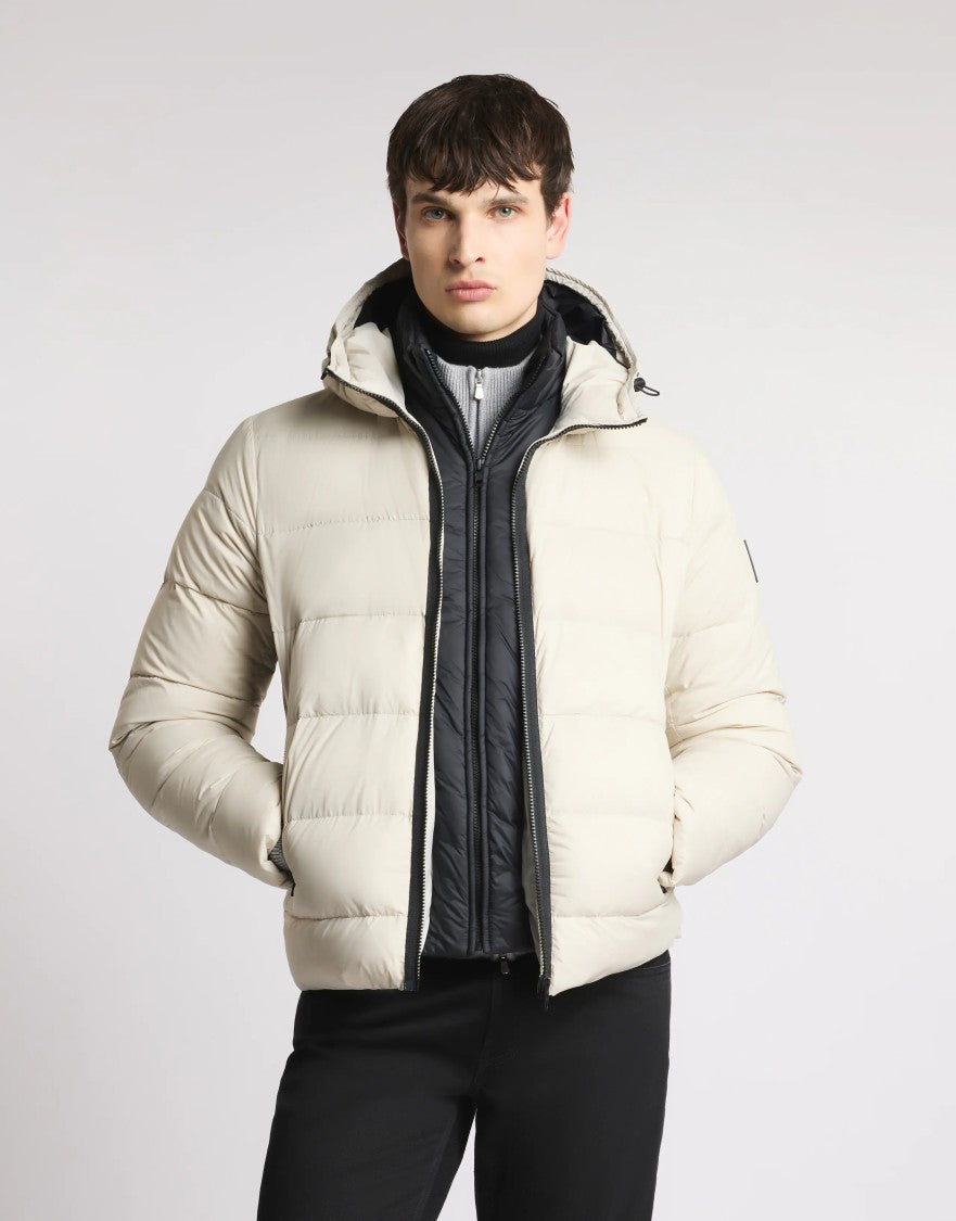 Fay Quilted Hooded Puffer Jacket In Snow White