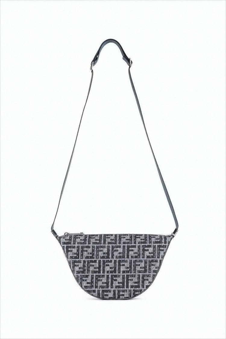Fendi Crescent-Shaped Geometric Pattern Crossbody Bag