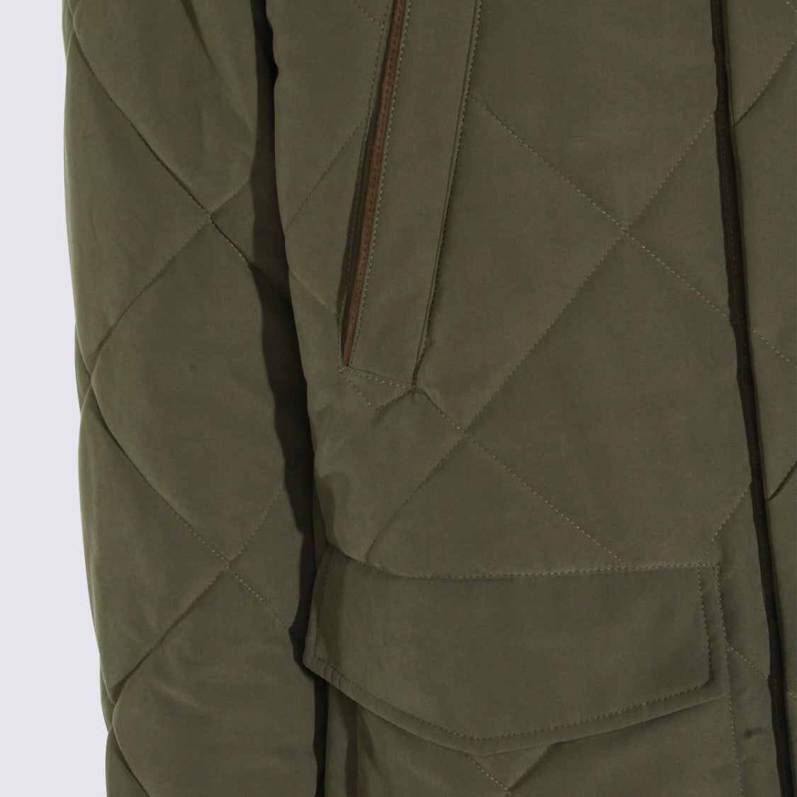 Canali Quilted Casual Jacket With Classic Collar And Functional Pockets