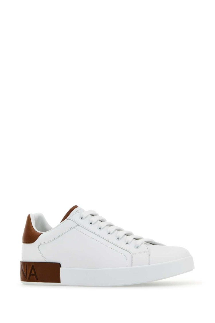 Dolce & Gabbana White Leather Portofino Sneakers