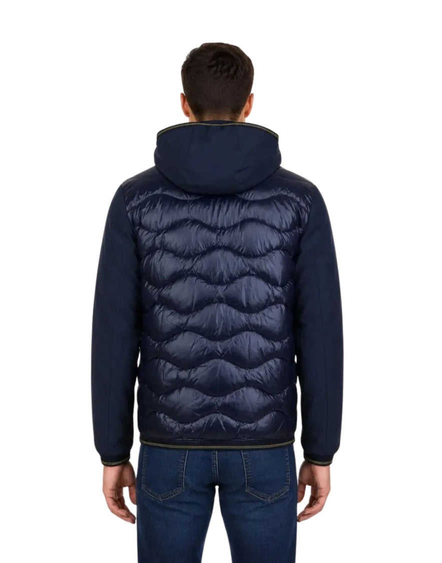 Blauer Dark Blue Albert Wave-Quilted Hooded Down Jacket