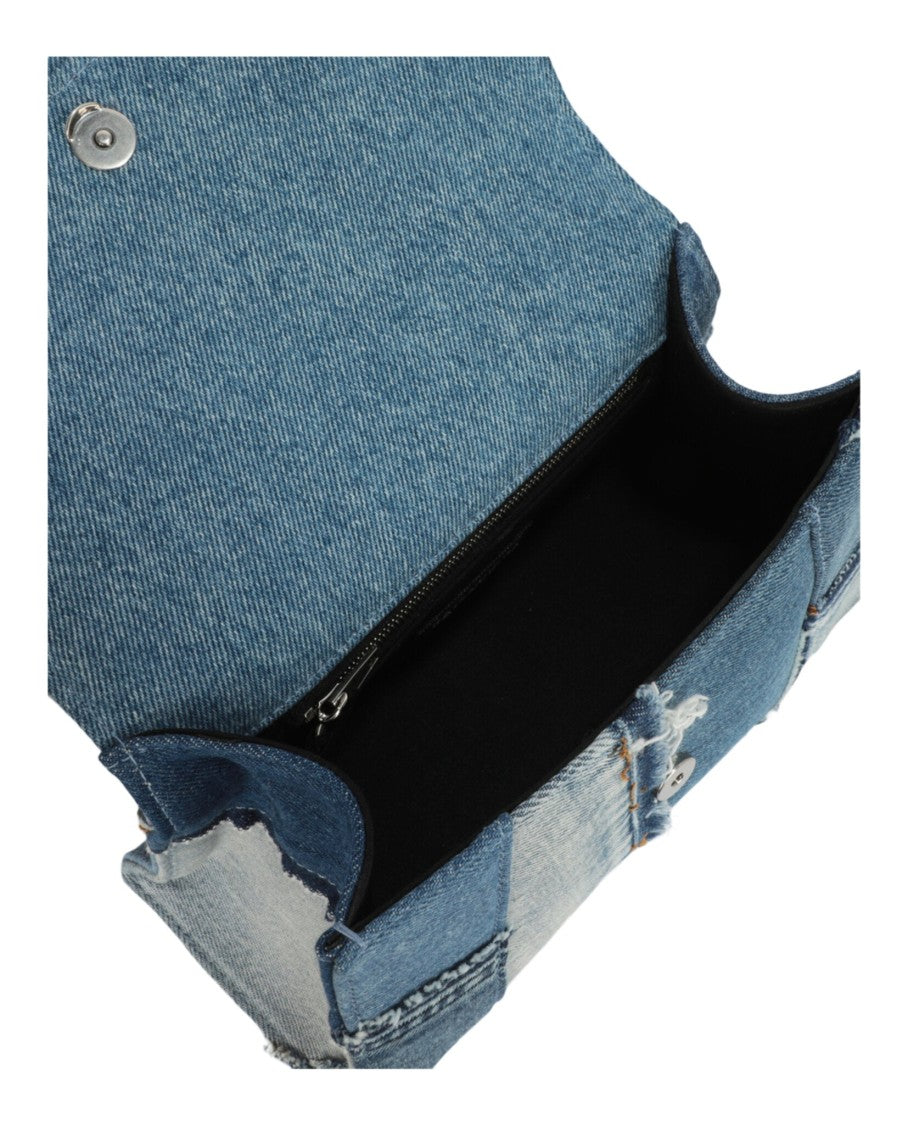 Balenciaga Hourglass Denim Patchwork Top Handle Bag
