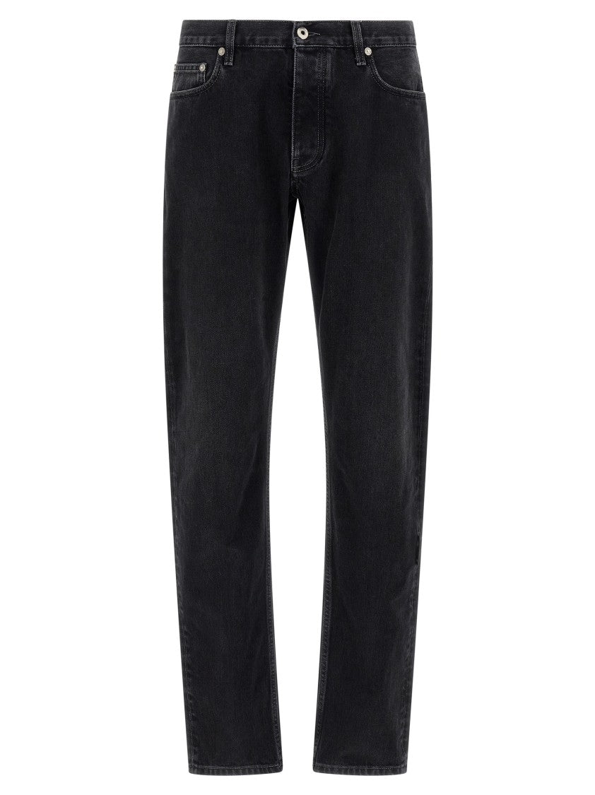Off-White Straight-Leg Black Denim Jeans With Vintage Design