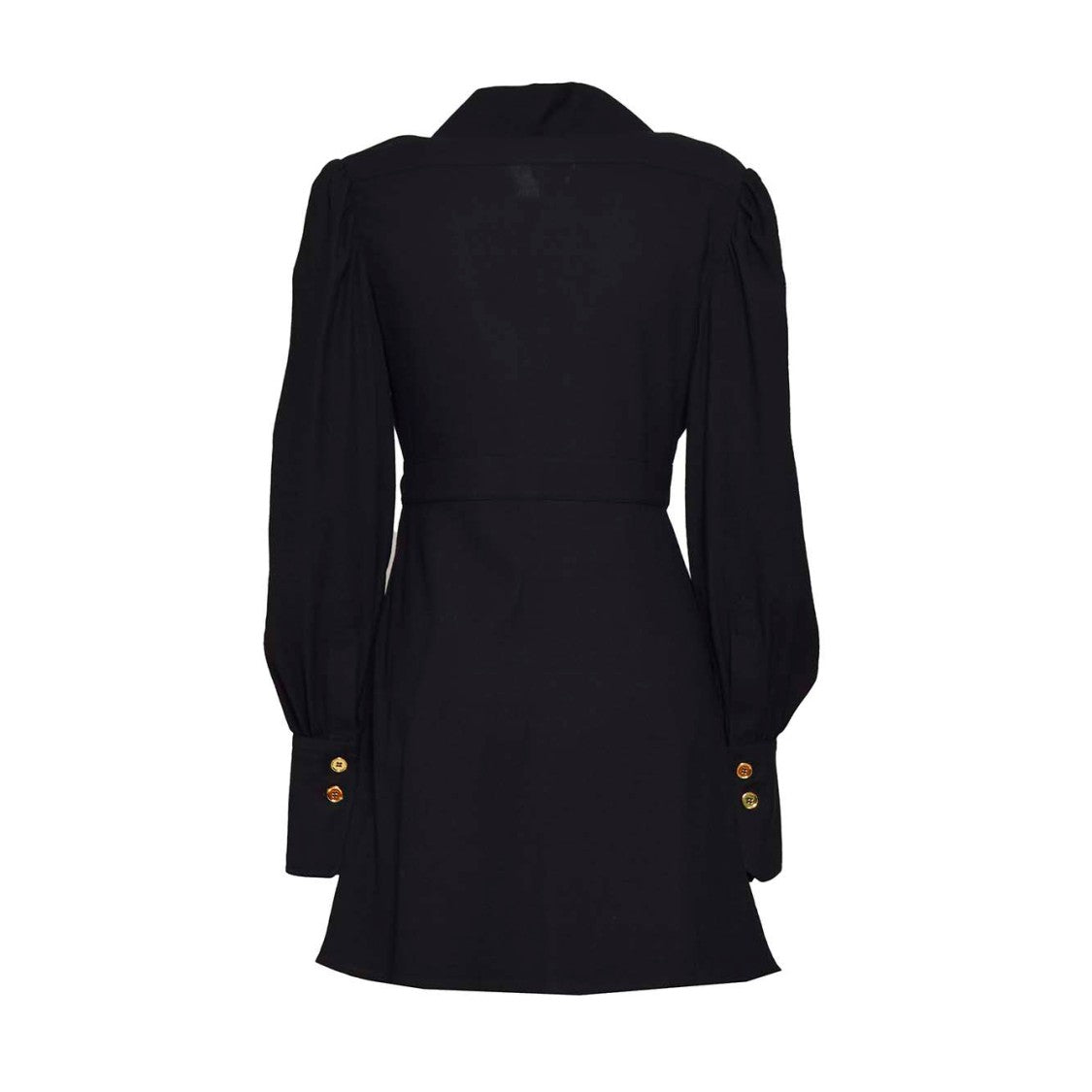 Patou Black Viscose Seersucker Short Dress