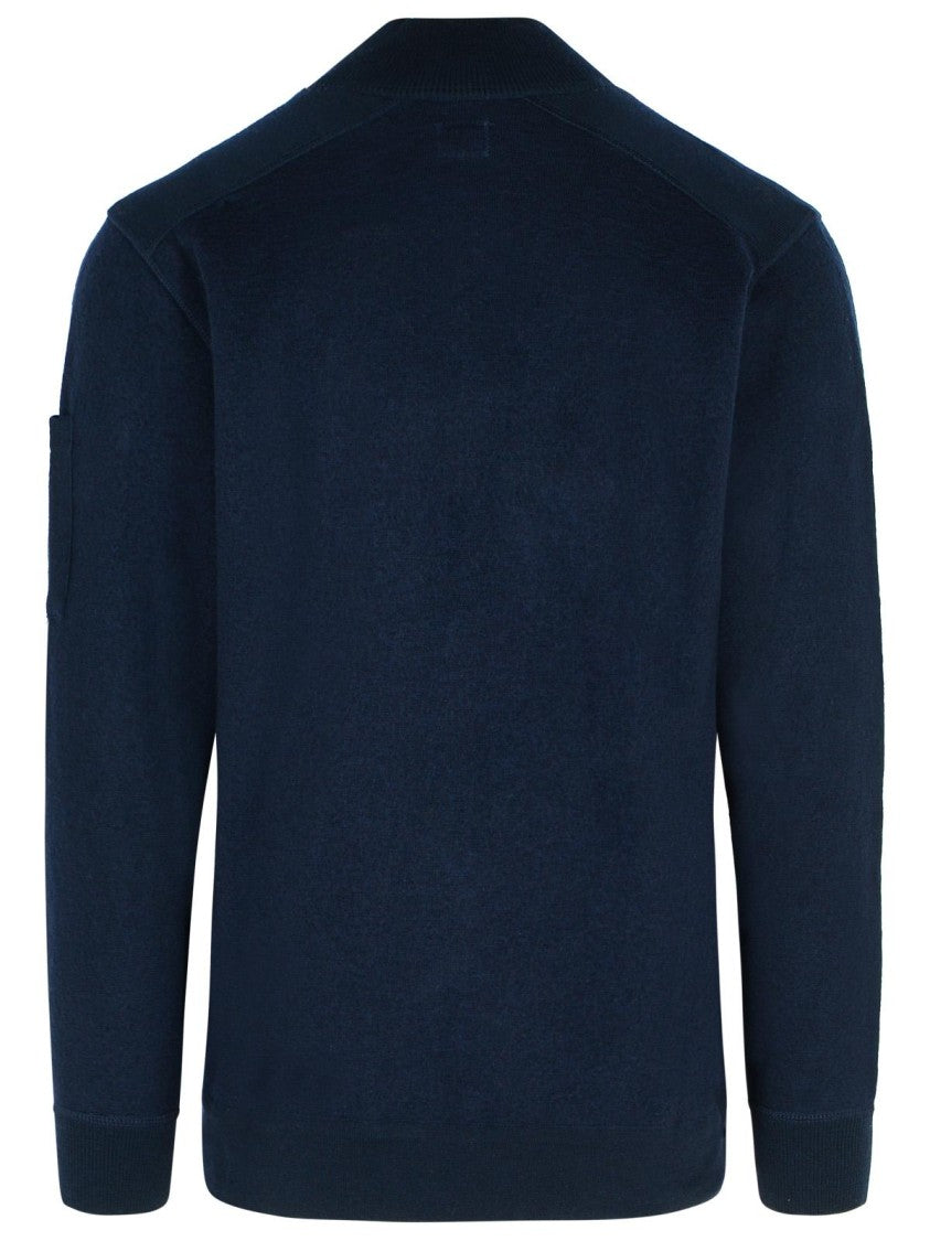 C.P. Company Grs' Navy Wool Blend Sweater