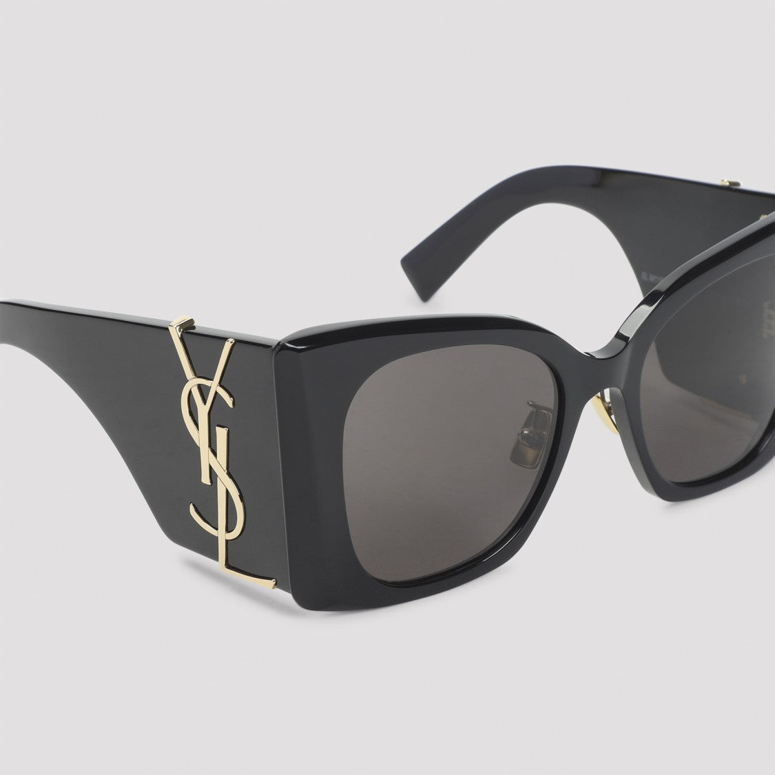 Saint Laurent Oversized Square Frame Sunglasses With Gold-Tone Logo
