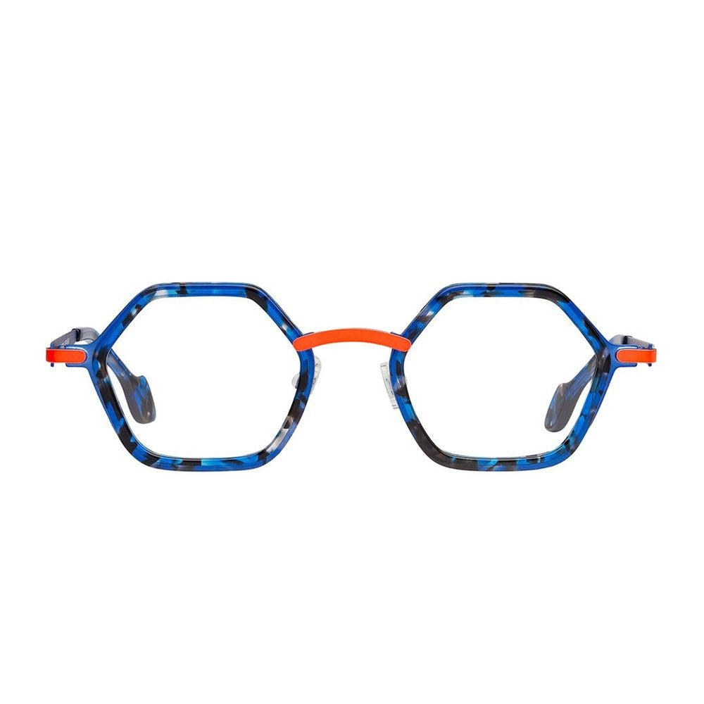 Matttew Gesa Geometric Blue Tortoiseshell Sunglasses With Accents