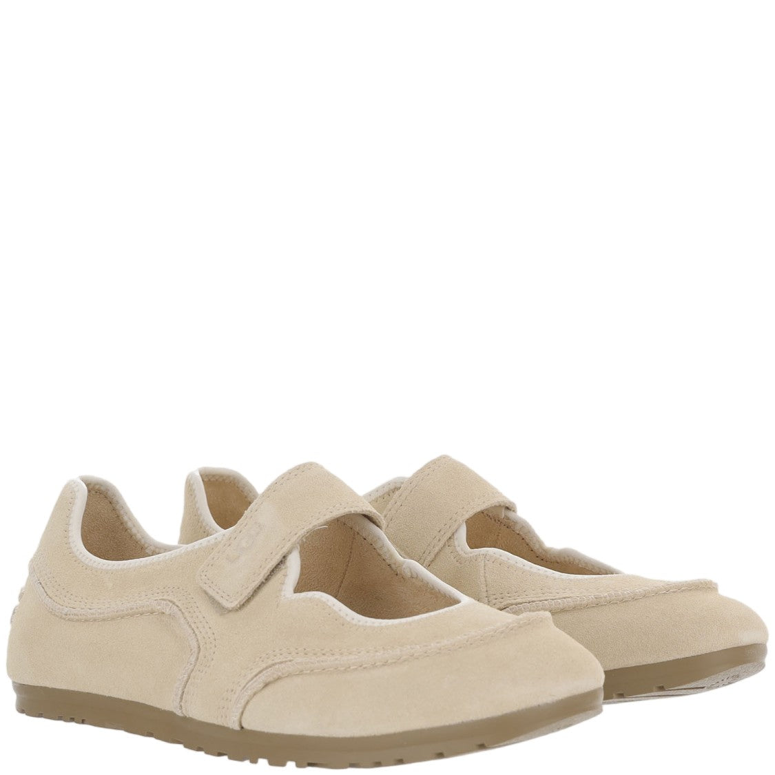 Ugg Light Beige Quill Mary Jane Suede Sneakers