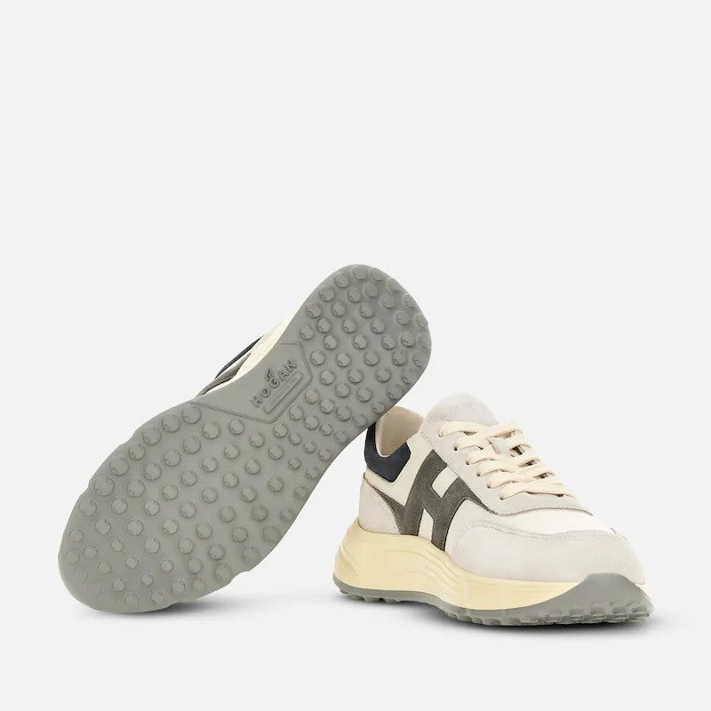 Hogan Suede Leather Chunky Cream Sole Sneakers