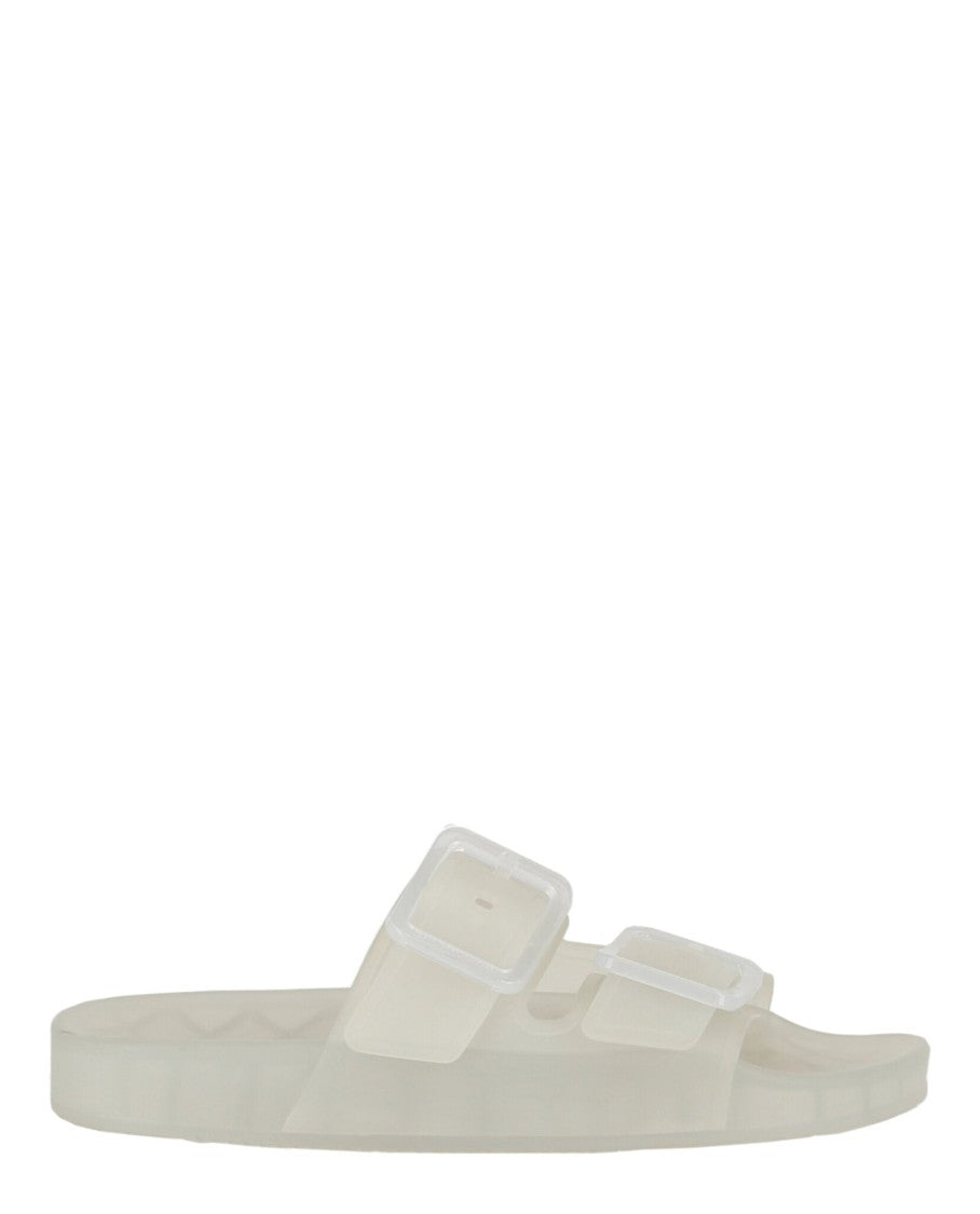 Balenciaga Transparent Double Buckle Sandal With Textured Sole