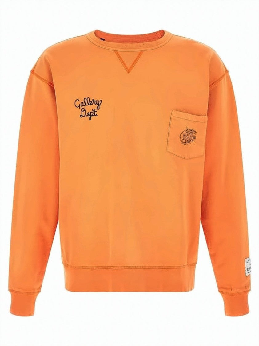 Gallery Dept. Vibrant Orange Long Sleeve Sweatshirt With Graphic Accents