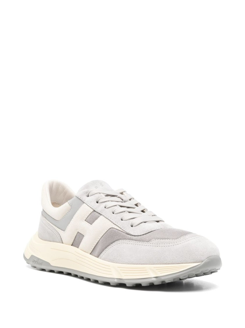 Hogan Silk And Nylon Embroidered Logo Sneakers