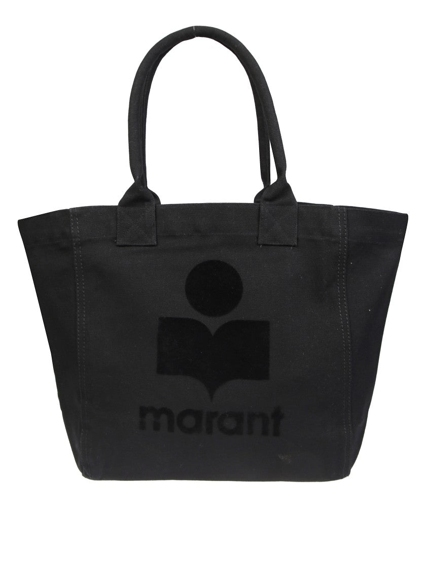 Isabel Marant Étoile Structured Black Cow Leather Tote With Subtle Logo