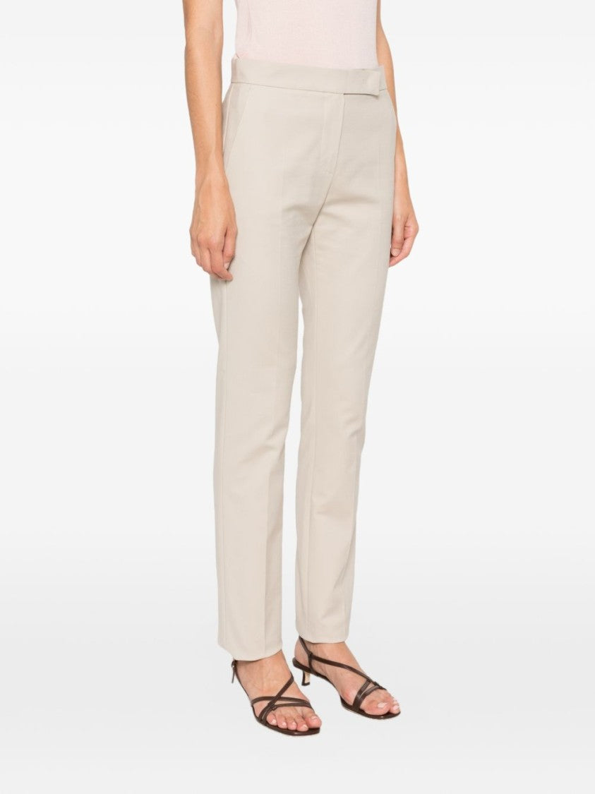 Max Mara Tailored Silk And Nylon Trousers With Concealed Fastening