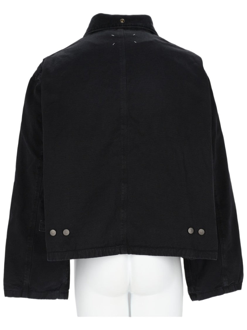 Maison Margiela Cropped Black Denim Jacket With Boxy Silhouette