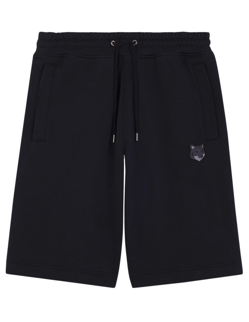 Maison Kitsuné Relaxed Fit Black Shorts With Elastic Waistband And Drawstring