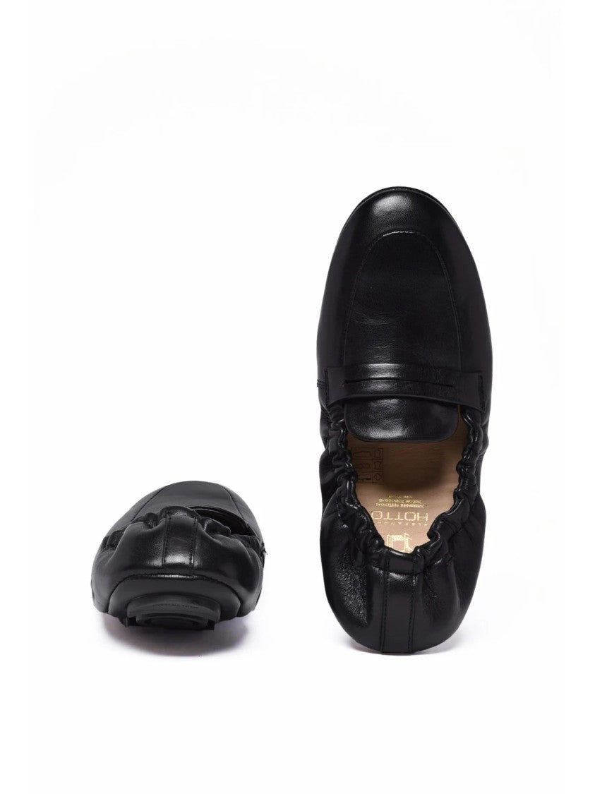 Alexander Hotto Black Classic Leather Loafers