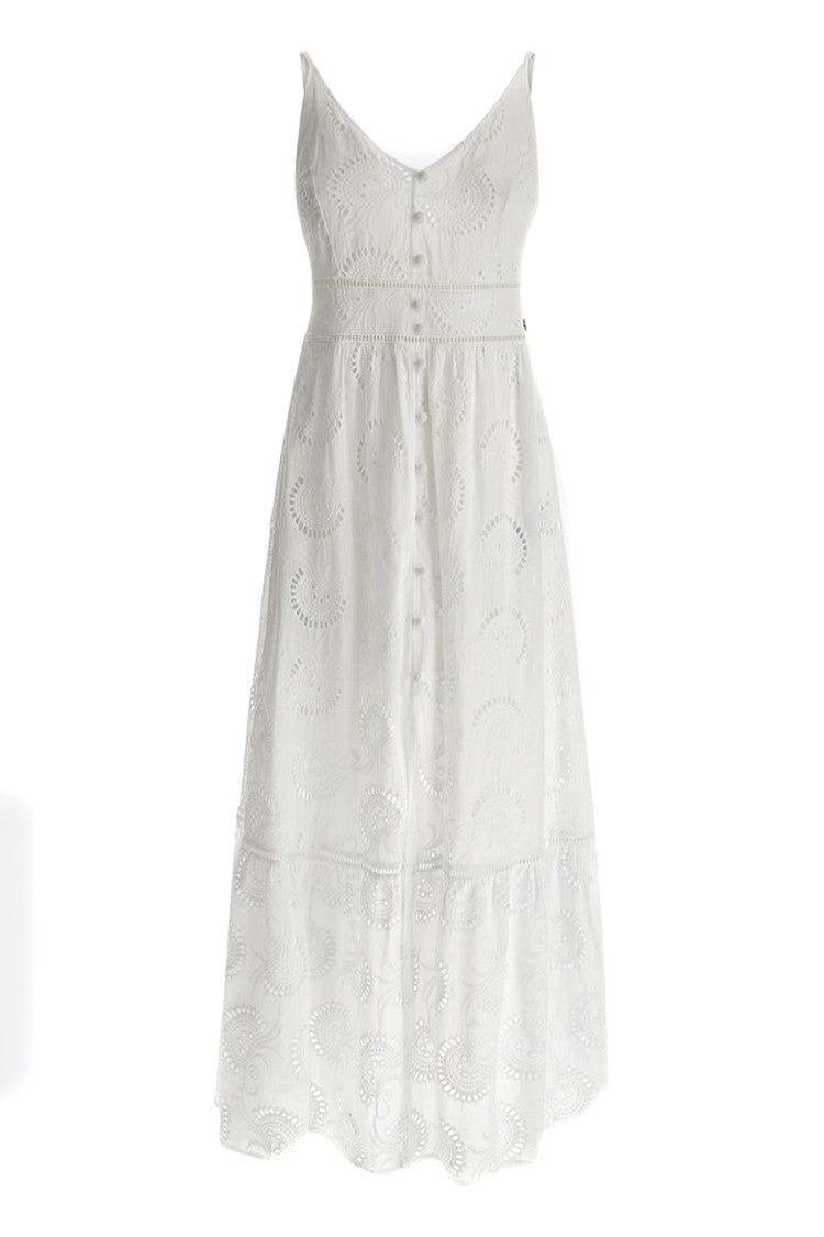 Guess White Chiffon Maxi Dress